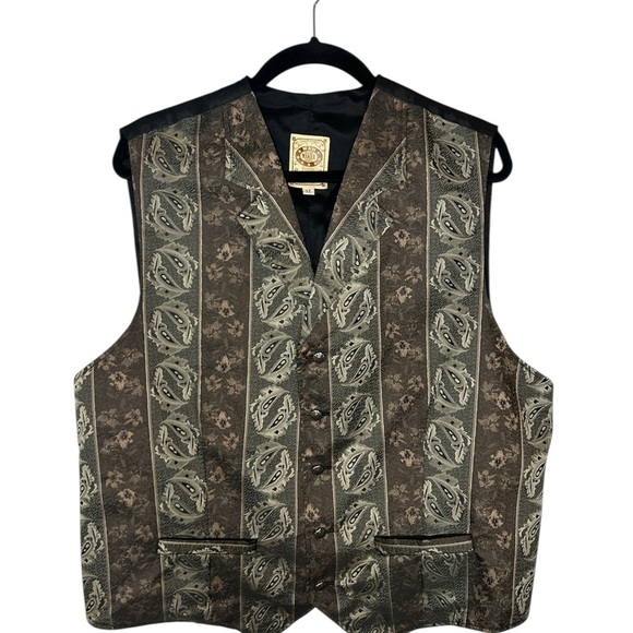 Wah Maker Other - Classic WAH Maker Brown Patterned Men's Vest front buttons